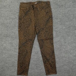 Chico's Jeggings Womens 10R Brown Animal Print Mixed Pattern Slim Fit Stretch